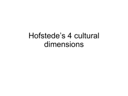 Hofstede`s 4 cultural dimensions