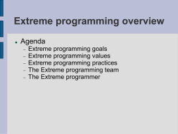 Introduction to Xtreme Programming