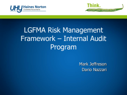 LGFMA Presentation - Internal Audit Program Model