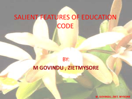 salient features of education code