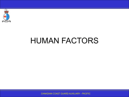 01.0 Human Factors - Canadian Coast Guard Auxiliary