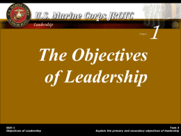 The Objectives of Leadership