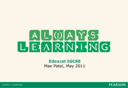 Edexcel IGCSE Mathematics - Pearson Schools and FE Colleges