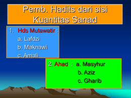 Pemb. Hadis - tukarpendapat