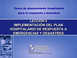 lección 5 implementación del plan hospitalario de respuesta a