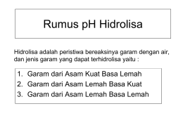 Rumus pH Hidrolisa