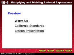 multiply, and divide rational expressions