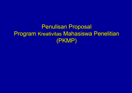 Materi Pelatihan Penulisan Proposal Program