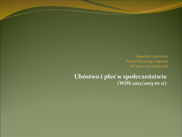 WDS 2012/2013 nr 11 - Instytut Socjologii UW