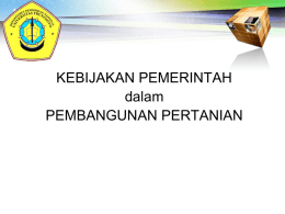 Presentasi Kebijakan - Pengantar Agribisnis