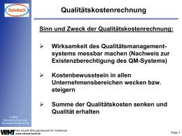 Grundsätzliches zur Qualitätskostenrechnung (Präsentation)