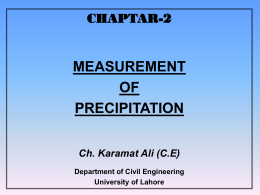 PRECIPITATION AND ITS MEASUREMENT