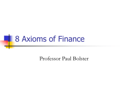 10 Axioms of Finance
