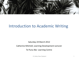 Introduction to Academic writing slides