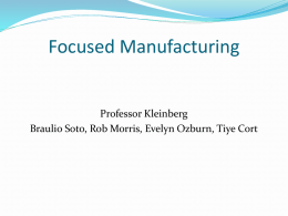 Basic Changes in Management of Manufacturing