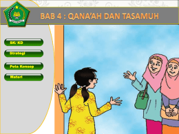 9104 Qana`ah dan Tasamuh