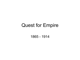 The Quest for Empire, 1865–1914