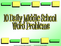 Powerpoint of 10 Word problems