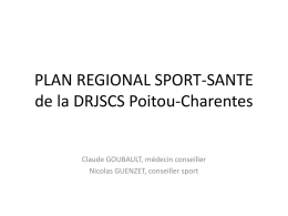PLAN REGIONAL SPORT-SANTE - DRJSCS Poitou