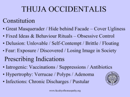Thuja - Faculty of Homeopathy