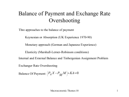 Balance of Payment and exchange rate overshooting