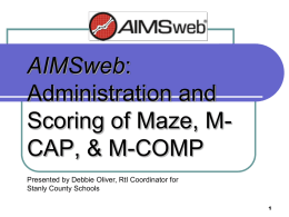 AIMSweb: R-CBM Administration and Scoring