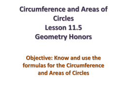 Circumference and Areas of Circles