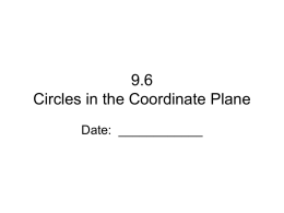 9.6 Circles in the Coordinate Plane