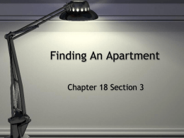 Finding An Apartment