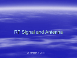 Lesson 4 RF Signal and Antenna - Dr. Tahseen Al