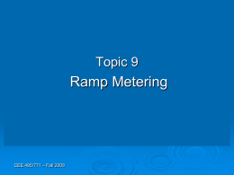 Topic 9 - Ramp Metering