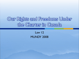 Rights and Freedoms in Canada