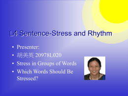 L4 Sentence-Stress and Rhythm