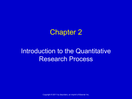 Chapter 2 Introduction to the Quantitative Research Process
