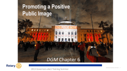 Promoting a Positive Public Image DGM