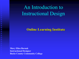 An Introduction to Instructional Design
