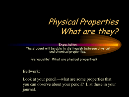 Physical versus Chemical Properties