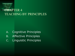 CHAPTER 4 TEACHING BY PRINCIPLES
