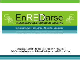 Convivencia Escolar - Gobierno de la Provincia de Entre Ríos