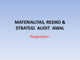 materialitas, resiko & strategi audit awal