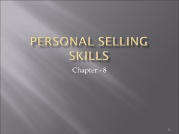 Personal Selling Skills