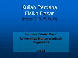 Kuliah Fisika Dasar 2013-2014