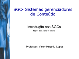 Aula 4 – Introdução à SGCs