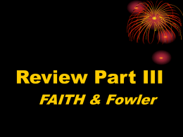 Fowler`s Stages of Faith Development