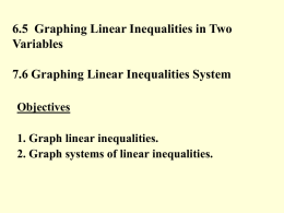 6.5 Graphing Linear Inequalities in Two Variables