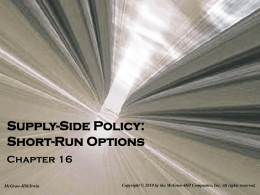 Supply-Side Policy: Short-Run Options