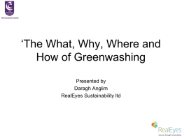 The What Why Where How of Greenwashing, Daragh Anglim