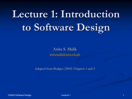 Introduction to Software Design