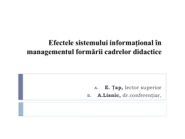 Efectele sistemului informațional managerial în