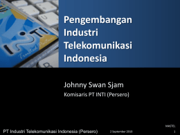 INTI – Presentasi WiMAX - Regulasi dan Kebijakan Telekomunikasi